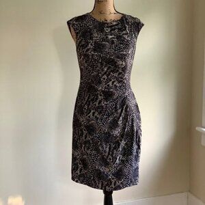 Ann Taylor black white print dress size 4